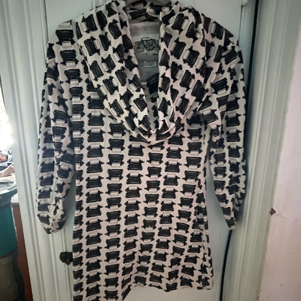 Effie's Heart Monochrome Graphic Typewriter Dress